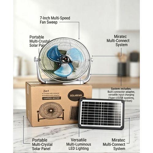 No Portable 12-Inch Outdoor Floor-Standing Fan with Photovoltaic Panel
